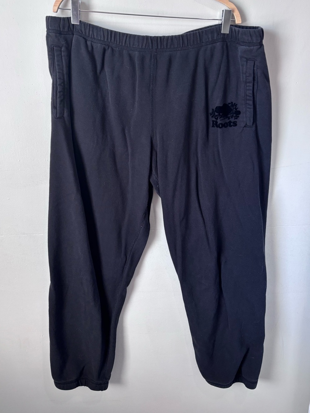 Roots Original Fleece Boyfriend Sweatpants | Washed Black | Size XXL